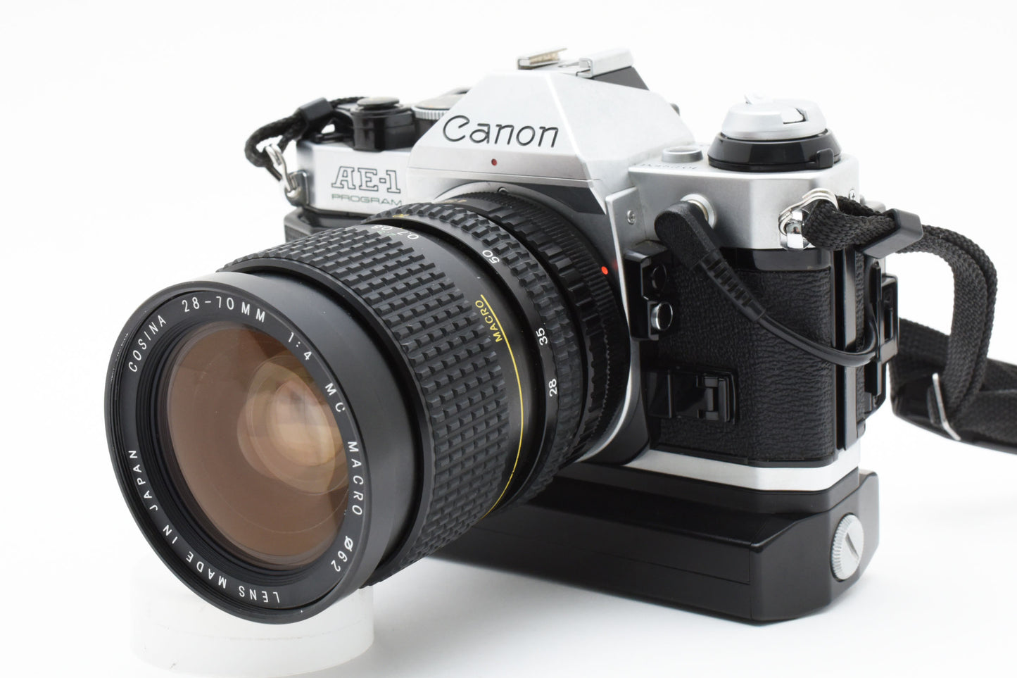 [Near Mint]Canon AE-1 PROGLAM & COSINA 28-70mm & Power Winder A2 & DATA BACK A［A071_2404603］