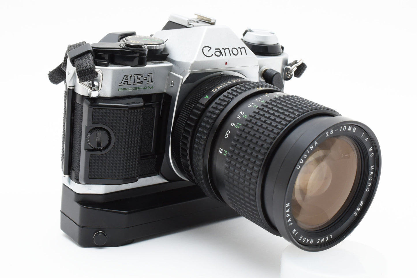 [Near Mint]Canon AE-1 PROGLAM & COSINA 28-70mm & Power Winder A2 & DATA BACK A［A071_2404603］