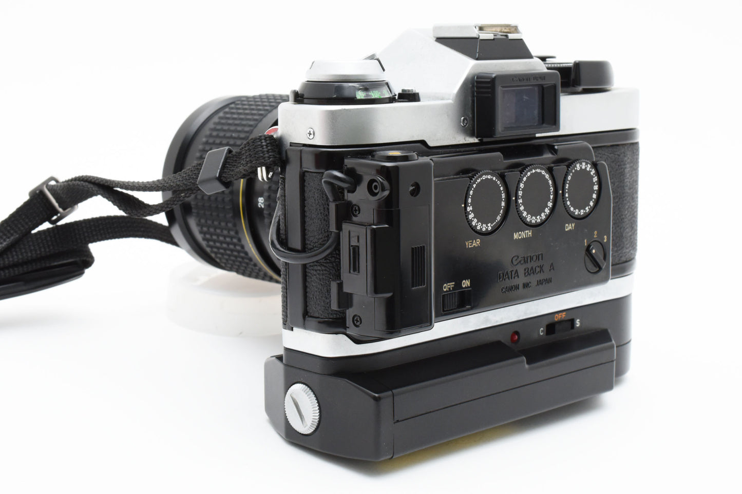 [Near Mint]Canon AE-1 PROGLAM & COSINA 28-70mm & Power Winder A2 & DATA BACK A［A071_2404603］